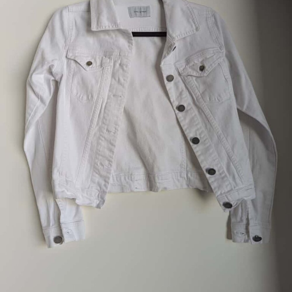 Como Quieres White Denim Jacket Size S